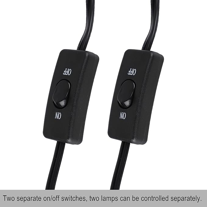 DXOPHIEX 15 inch Dual Reptile Light Fixture, Max 150W Reptile Heat Lamp with 2PCS 150W Ceramic Heat Emitter, Double Dome UVB Light Fixture for Terrarium and Tortoise Habitat