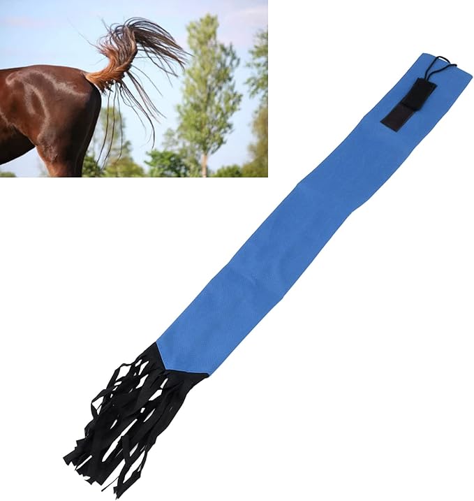 GLOGLOW Horse Tail Bag, Design Horse Tail Guard with Fringe for Keep Tail and Protected (Blue)