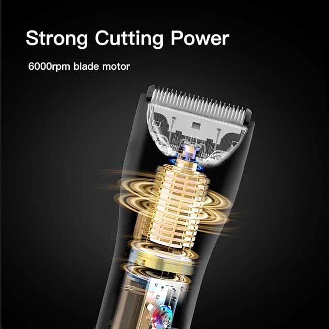 Dog Grooming Cilppers,Handy & Powerful Pet Electric Hair Trimmer Kits Waterproof Cordless Rechargeable Grooming Shavers for Small Dogs and Cats Black