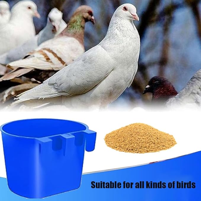 Hanging Chicken Feeder, 20pcs Chicken Water Cups, Plastic Cage Cups for Chickens Pigeon Rabbit Poultry (Blue)