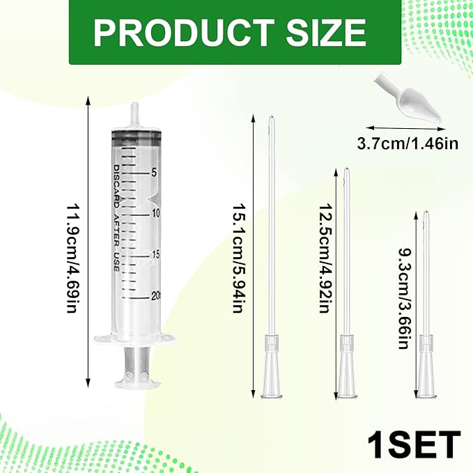 Baby Bird Feeding Syringe Kit – 5 Pack 20ml Plastic Syringe Set, Feeding Tubes and Spoon, Reusable Feeding Syringe for Birds, Rabbits, Kittens and Small Pets