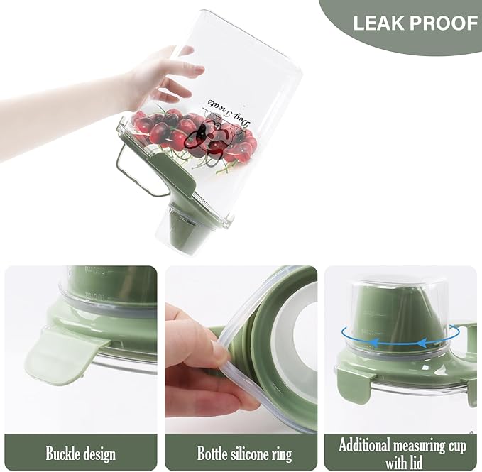 Dog Food Storage Container Airtight Portable Dog Food Container with Handled Lid and Pour Spout,Food Storage for Dog Dry Food Small Pet Food Container with Measuring Cup for Home, Travel,2.8L Green