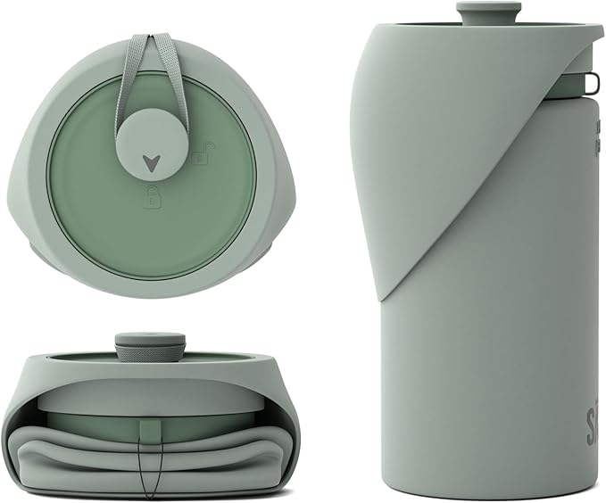 SÄKER Portable Dog Water Bottle, Collapsible Water Bottle for Dogs Perfect for Walking, Hiking and Outdoors | Works as a Portable Water Bowl | Designed in Montreal - 550ml