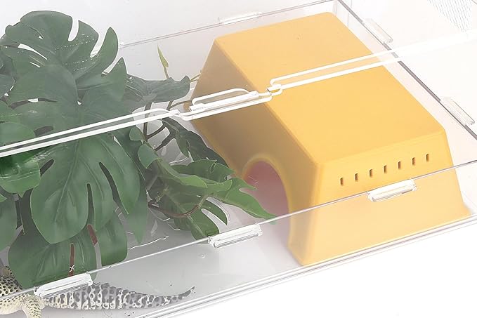 Snake Hide, Leopard Gecko Tank Accessories for Reptile Ball Python Crested Gecko Lizard Bearded Dragon - YellowHideL