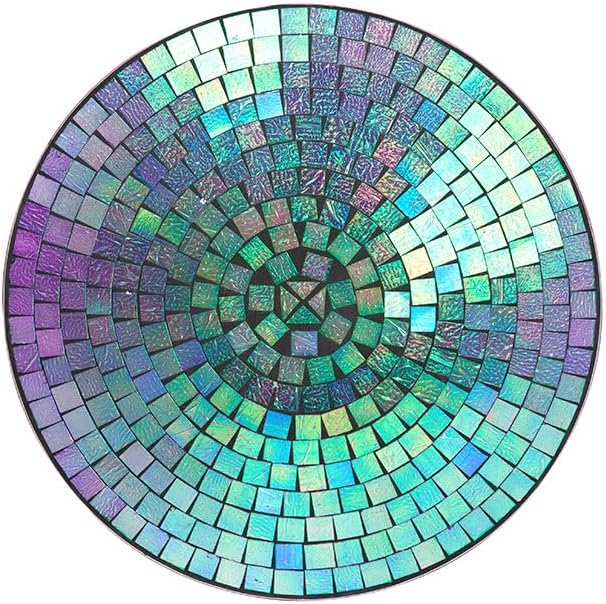 Generic Audubon Glass Mosaic Bird Bath with Steel Stand, Rainbow