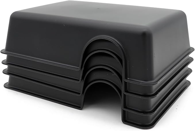 Reptile Hide Box Snake Hide Feel Secure and Safe, Gecko Hide (Black, Large 4 pcs)