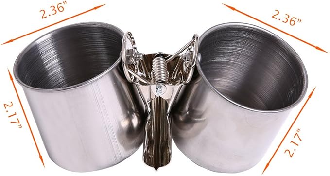 QBLEEV Bird Water Feeder Dishes Bird Bowl for Cage Coop Cups Parrot Food Hanging Pet Animal Stainless Steel Birdcage Bowls Feeding Perches Play Stand with Clamp