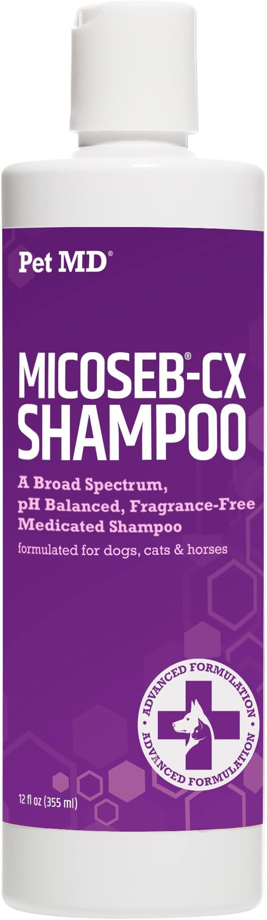 Pet MD Micoseb-CX Topical Shampoo for Dogs, Cats, & Horses with Miconazole - 12 oz