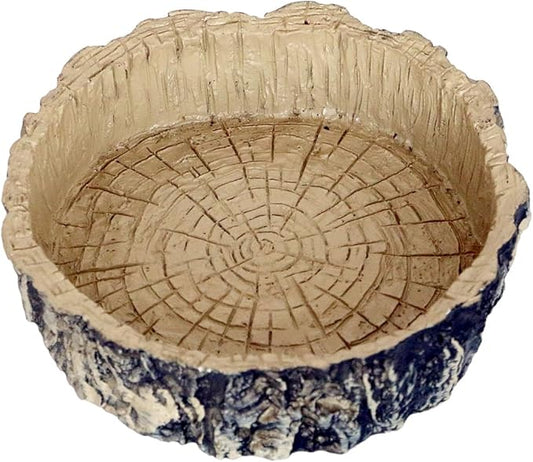 Tree Trunk Feeding Dish Bowl,Reptile Water Dish Food Bowl, Amphibians Tree Trunk Water/Food Bowl, Premium Resin Reptile Feeding Terrarium Bowls for Bearded Dragon Lizard Gecko