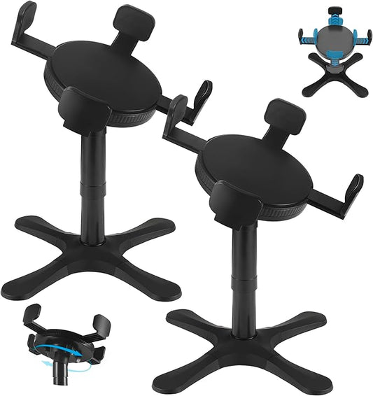 Dog Bowls Elevated Adjustable Stand, Raised Bowl with 3 Heights & Tilted Feeding Stand, Compatible with Various Bowls, for Medium & Large Breeds (2 Pack) Black