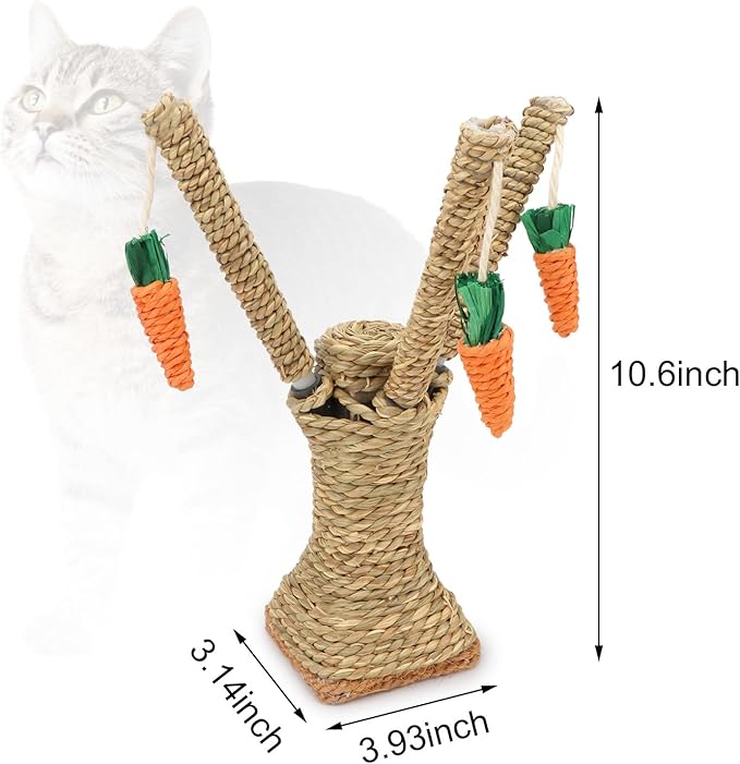 Hypeety Natural Rattan Carrot Chew Toy for Rabbits Durable Bunny Toys for Indoor Bunnies Safe Chewing and Climbing Enrichment