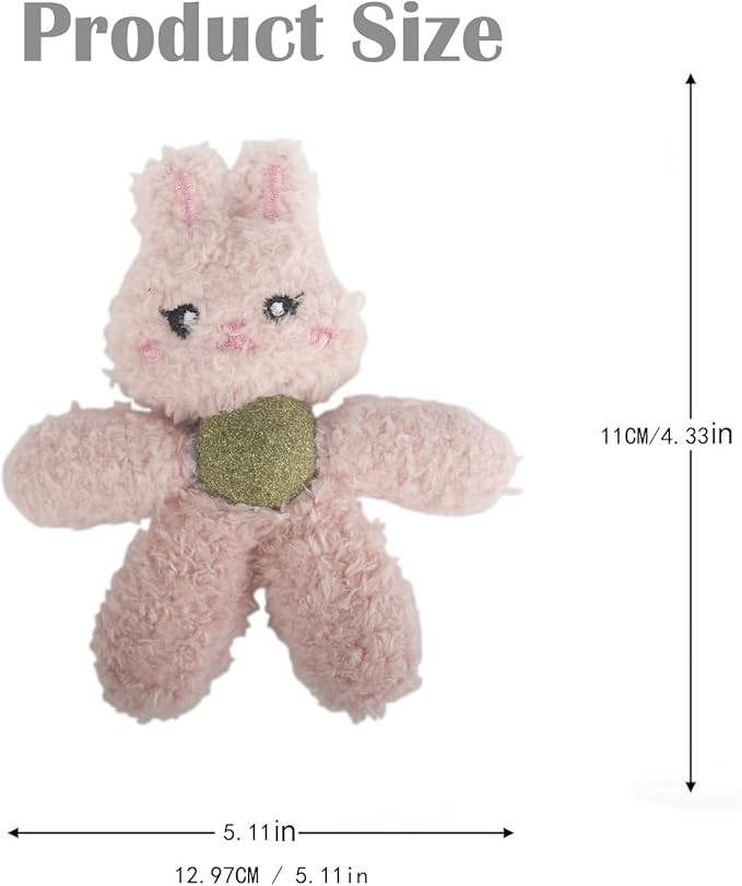 Cat Toys with Catnip Kitten Chew Bite Supplies Boredom Relief Fluffy Kitty Teeth Cleaning Chewing Cat Lovers Interactive Plush Gift (Tiger&Frog)