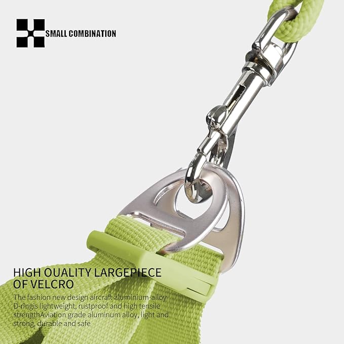 Adjustable Dog Harness with Leash, Reflective Mesh, No-Pull Design，Matching Lead Rope (Lemon Yellow, M)