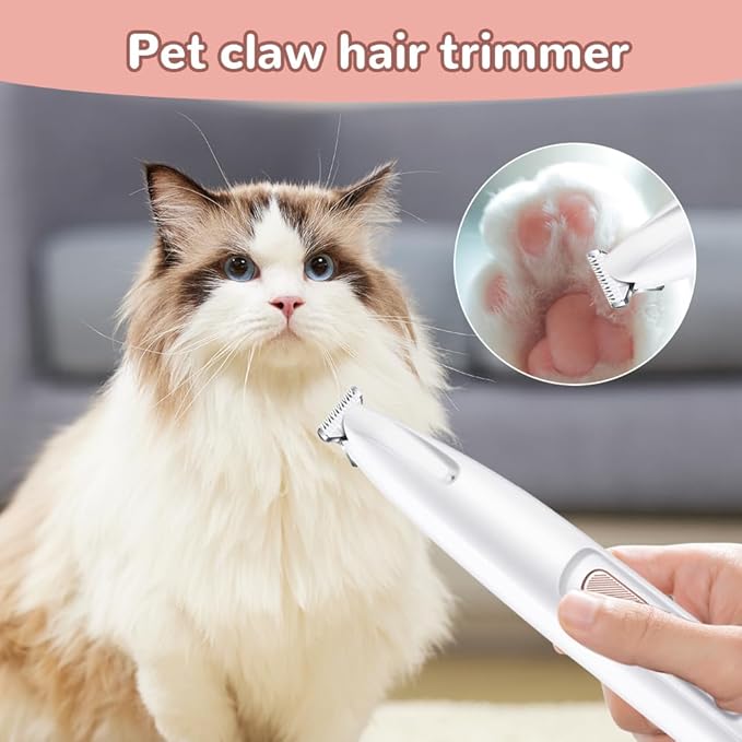 Pet MicroPrecision Trimmer, Upgraded Dog Claw Trimmer with LED Light, 35dB Low Noise, Fully Waterproof, Rechargeable Clipper for Dogs Cats Trimming Paws, Eyes, Ears, Face, and Rump (2PCS)
