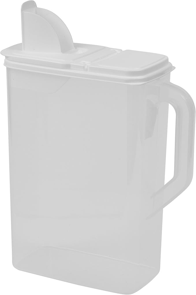 Buddeez Pet Food Storage Container - 8 Quart Capacity Dog / Cat Food & Bird Seed Container with Durable EZ Grip Handle, Flip Gray Lid (includes 1 Cup Clear Scoop)