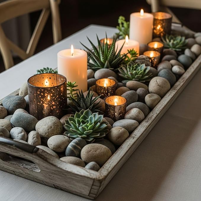 32 oz Jug Multicolor Gray Medium River Rock, 1½-3 inch size, for indoor outdoor decor, vase filler, candles, art, crafts, aquariums, fairy gardens, planters, tablescapes, terrariums