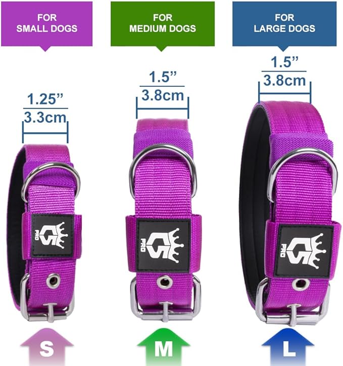 TSPRO Tactical Dog Collar 1.25 Inch Wide Thick Dog Collars with Heavy Duty Metal Buckle, Durable, Strong, Adjustable for Small Dogs (Camo Cyan S)