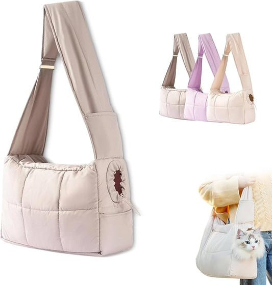 Cozy Dog Carrier Bag, Artificial Plush/Canvas Cute Animals Bags, Mini Dog Purse Carrier, for Outings (Gray)