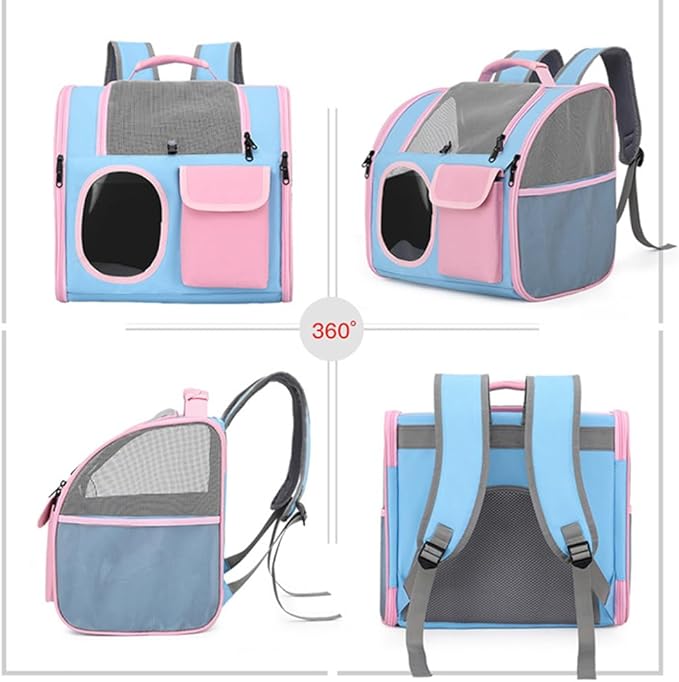 【See-Through Bubble Window】 Pet Carrier Backpack for Cats & Small Dogs | Bubble Backpack with Breathable Mesh | for Travel, Hiking, Camping & Outdoor | Hands-Free Pet Carrier for Animals Up to 15lbs