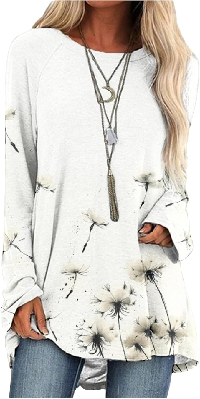 MARSVOVO Women Novelty Graphic Plus Size Sweater Crewneck Long Sleeve Cute Printed Loose Fit Casual Fall Sweaters Top