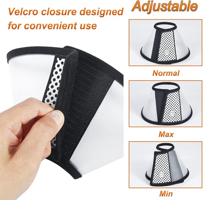 Vivifying Cat Cone Collar– Lightweight Soft Edge Recovery Cone for Small Cats, Adjustable Plastic Elizabethan Anti-Lick E-Collar for Post-Surgery Protection (S, Neck Fit Range 5.6-6.8Inches)