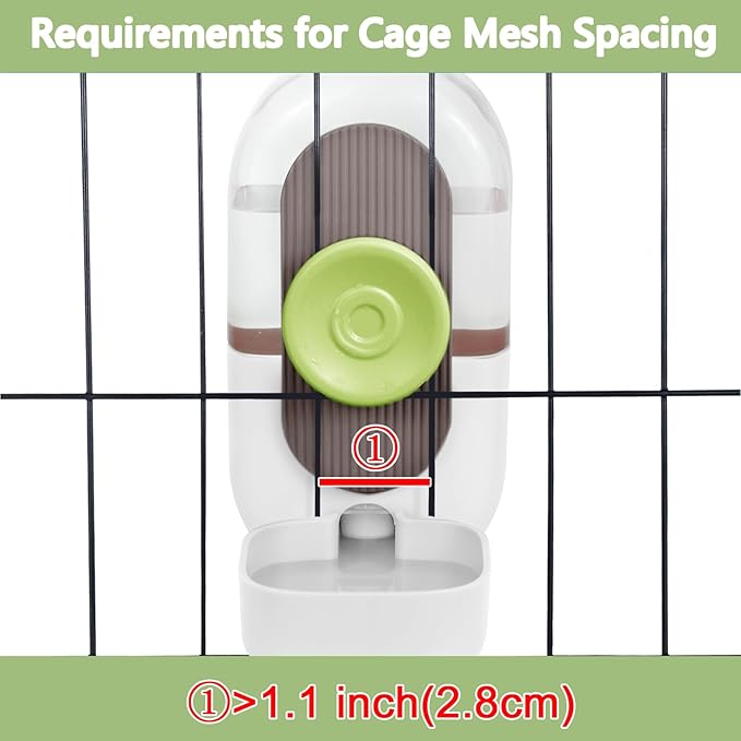 28oz Hanging Automatic Water Dispenser，Rabbit Water Bottle,Bunny Guinea Pig Ferret Water Bowl for Cage,Suitable for Small Animal Puppies(Cage Grid Spacing Over 1.2'')