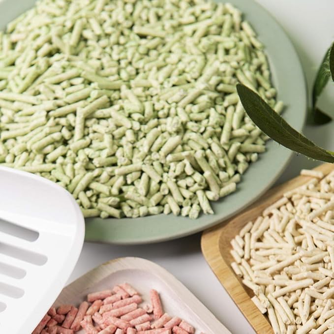 I AM TOFU - Tofu Cat Litter, Natural Flushable, Dust Free, Extra Clumping Pellet Litter (10 LBS, Green Tea)