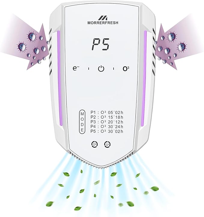 Ozone Odor Eliminator for Strong Odor 99% Cat Litter Deodorizer Dog Poof Odor Removal Air Ionizers for Home Portable Air Purifier for Pets Toilet Wardrobe Shoe Garage Room Cabinet White