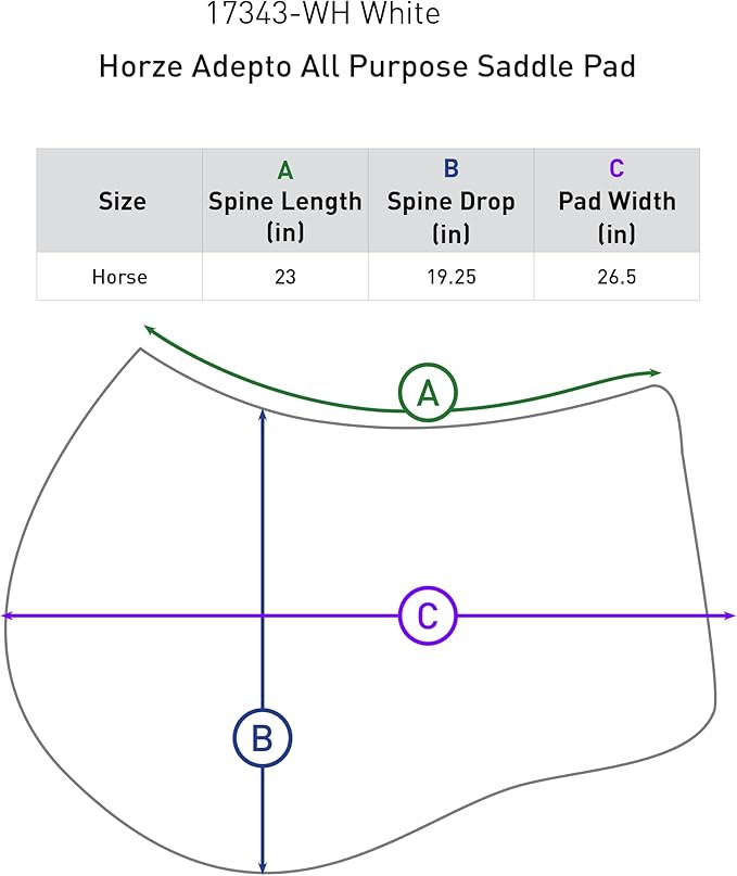 HORZE Adepto Padded All Purpose Quilted Equestrian Saddle Pad for Horses with Two-Tone Trim