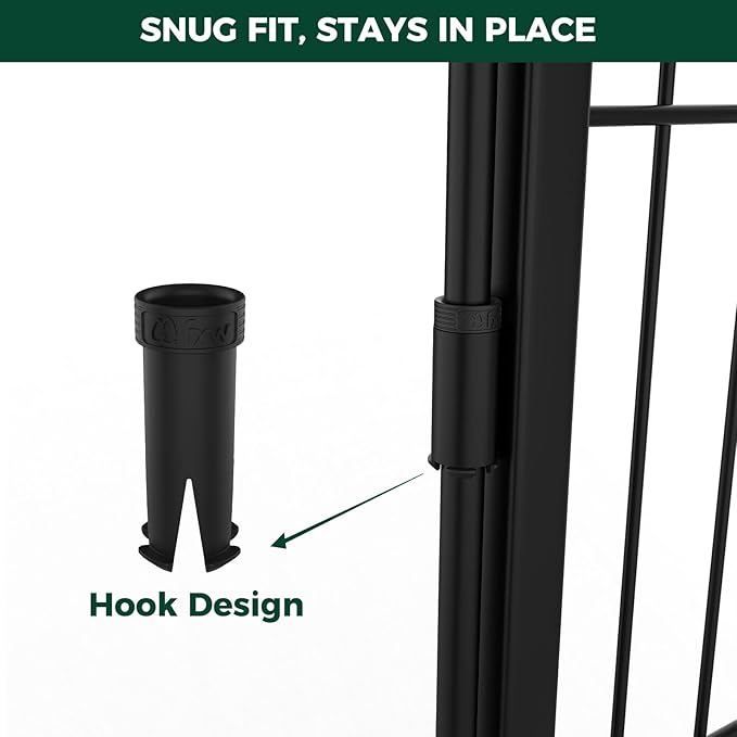 FXW Dog Playpen Accessories - Muffler Tubes, Compatible with FXW Rollick/Instant Dog Playpen (Replacement for HomePlus/Dog Gate) (32PCS, Black) │ Patented