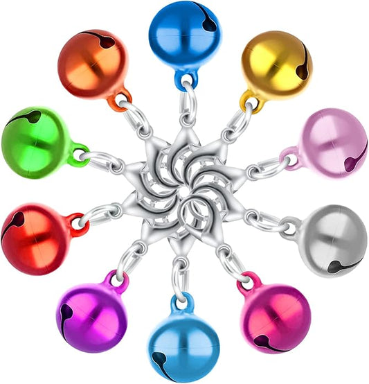 10PCS Dog Cat Bell for Collar with Loud Crisp Sound - Small Pet Collar Bells Made of Sturdy Metal - Pet Bell Gifts Dog Cat Collar Charms in Random Color - Jingle Bell for Christmas Decoration