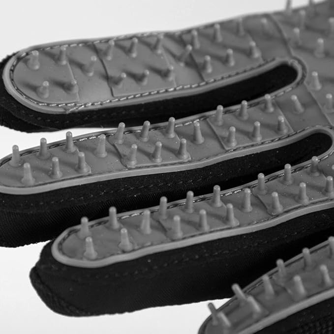 Seibertron Patented P.G.M.G-1 Pet Hair Remover/Deshedding Grooming Gloves Seven Sizes Fit All Works for Dogs, Horses, Cats and Other Animals Short Fur(1-Pair) Adult Black XXS