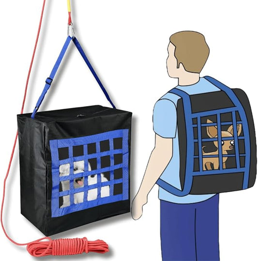 Emergency Pet Evacuation Bag Small up to 50 Pound - Fire Safety Survival Device for Pets - Pet Rescue Go-Bag - Pet Carrier - Fire Emergency Tool for Dogs & Cats - Home Fire Safety Device