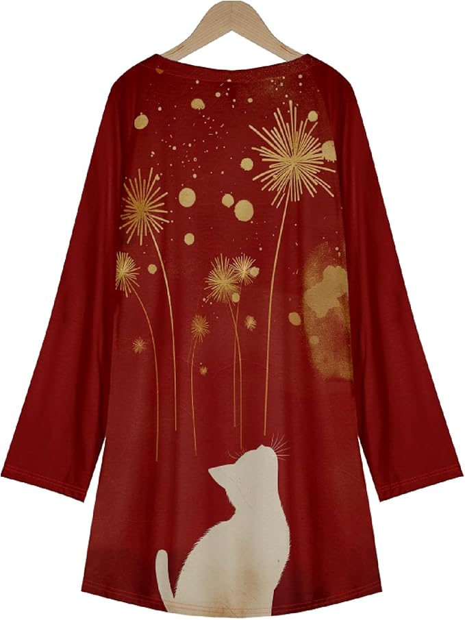 MARSVOVO Women Novelty Graphic Plus Size Sweater Crewneck Long Sleeve Cute Printed Loose Fit Casual Fall Sweaters Top