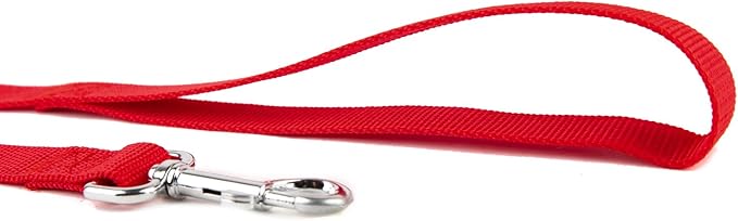 Nylon Dog Training Leash, Traction Rope, 4Ft /5 Foot /6 Feet Long, 5/8 inch 3/4 Inch 1 Inch Wide, for Small and Medium Dogs (5/8'' x 4 FT, Red)