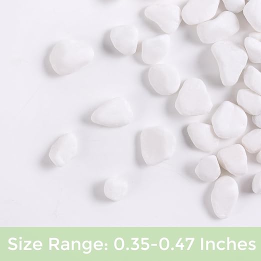 SIDONG 10 LB White River Rocks, 0.3-0.5 Inches Matte Pebbles for Indoor Plants, Aquarium Rocks Used in Fish Tank, Decorative Stones for Plants, Vases, Home Décor, Crafting, Garden Landscaping