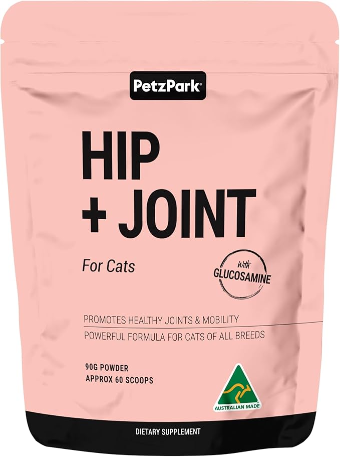 Hip and Joint Supplement for Cats - Glucosamine, Chondroitin, MSM for Joint Hip Care, Arthritis Pain Relief, Mobility Support, Cartilage Health, Inflammation Reduction - Senior Cat Support, 60 Scoops
