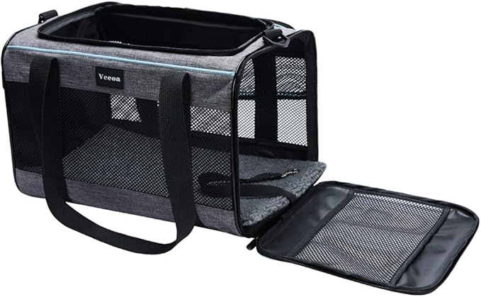 Vceoa 17.5x11x11 Inches Cat, Dog Carrier for Pets Up to 16 Lbs, Soft-Sided Cat Bag Animal Carriers Travel Puppy Carry As a Toy of Fabric Pet Home