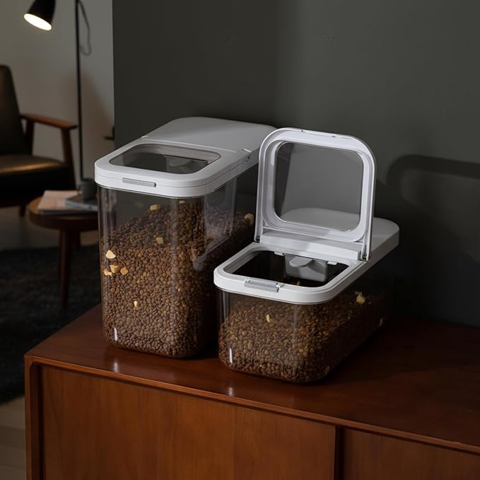 LivLab Mker Pet Food Storage Containers With Lids & Scooper - Dog Food Storage Container,12L/12KG/25LBS,BPA Free Airtight Storage Containers Store Dry Food For Kitchen Pantry