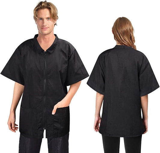 Noverlife Pet Groomer Jacket with Full Zipper, M Size, Dog Cat Grooming Cloth Apron, Cosmetology Uniforms for Men and Women