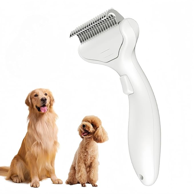 Undercoat Rake for Dogs & Cats, Deshedding Brush for long haired pets,Dog Brush for Shedding with Release Button,Best Cat Undercoat Brush&Deshedding Tool for Grooming