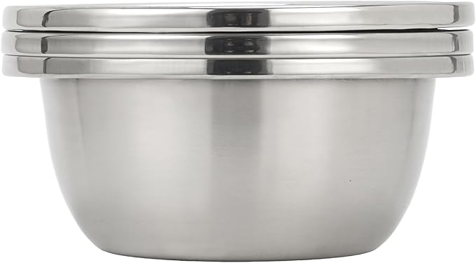 3 Pcs Stainless Steel Dog Bowls,Stainless Steel Metal Pet Bowls,3 Pack for Replacement Dog Bowl for Stand,Extra Large Metal Food and Water Dish Pet Bowls for Dogs, Raised Feeder(1400ml/48oz