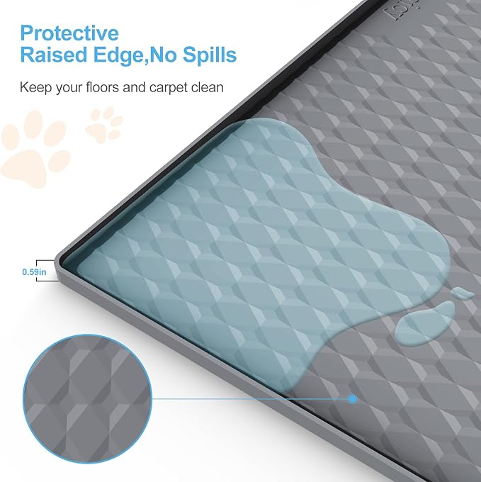 Pee Pad Holder for Dogs,Silicone Dog Puppy Pad Holder, 24 x 24 No Spill Raised Lip High Edge,Portable, Leak-Proof Mat Holder for Dog Training Pads,Square Potty Trays for Home Floor Protection