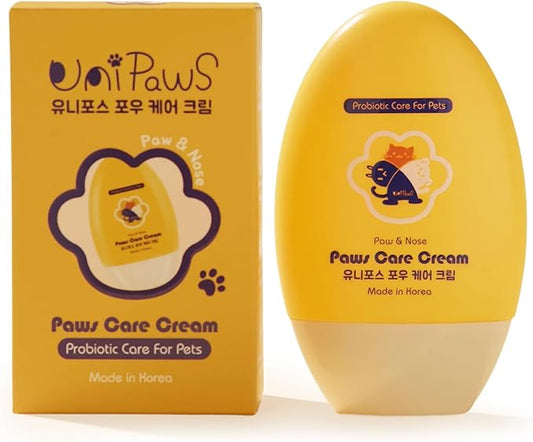 UNIPAWS Probiotic Moisturizing Cream for Dogs & Cats – Organic & Lick-Safe Relief for Dry, Cracked, Itchy Paws, Noses, Elbows & Ears – Skin-Care, Non-Greasy Formula, Made in Korea, 2.1 oz / 60g