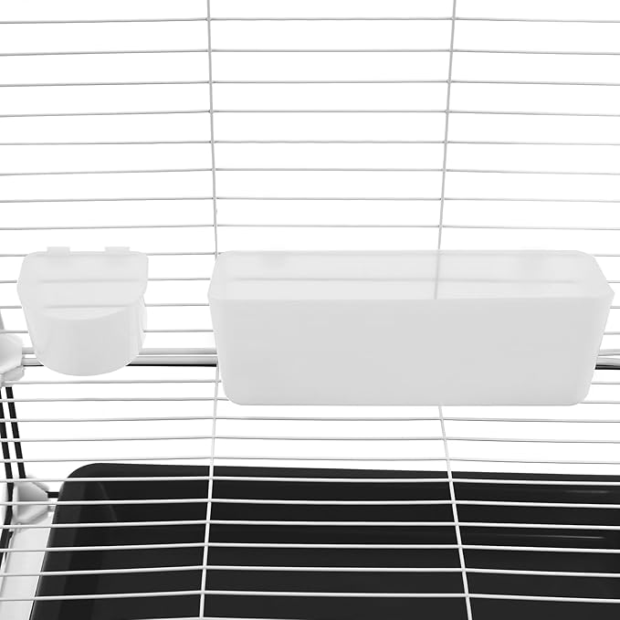 49" H Wrought Iron Bird Cage Parrot Cage, 3-Tier Movable Birdcage Parakeet Cage w/Wheels, 360° View Spacious Interactive Bird House Pet Bird Flight Cage for Medium&Small Birds (Transparent)