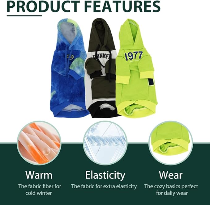 Sphynx Cat Hoodie Sweater, Thick Warm Stratch Soft Cat Hoodie Jacket,Two Legged Warm Fleece Hoodie for cat,Autumn Winter Clothes for Kitten Small Dogs (Blue&Green Tie Dye, S (2-3lbs))