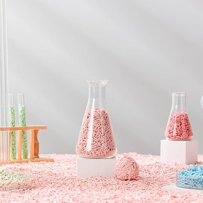 Tofu Cat Litter Natural Clumping Tofu Cat Litter, Fast Clumping and Easily Scoop-able 5.5lb/88oz 5 Scents - Peach, 8 Pack