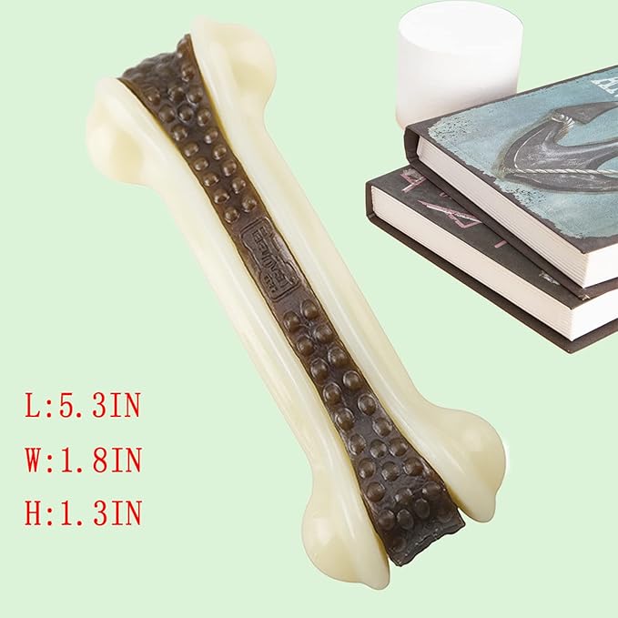 Dog Chew Toys for Aggressive Chewers Large Breed, 3 Pack Real Beef Flavor,Indestructible Dog Teething Chew Toys for Large/Medium/Small Puppies,Tough Pet Toy with Durable Nylon