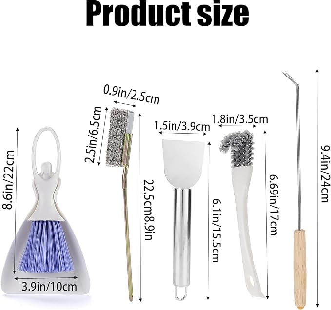 5Pcs Bird Cage Cleaner Set, Stainless Steel Poop Remover & Scraper Tool, Bird Cage Accessories for Small Animal Parakeet Hamster Rabbit Bird Cage Accessories