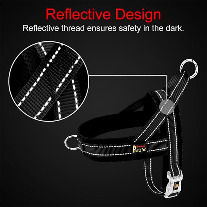 Plutus Pet No Pull Dog Harness with Breathable Mesh Padded, Adjustable Reflective Escape Proof Dog Harness, Quick Fit Dog Vest Harness for Small Medium Large Dogs(L, Cyan)